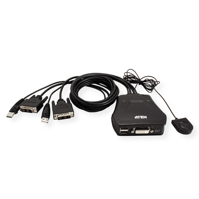 KVM switch/prepínač 2PC, DVI-I, USB, star