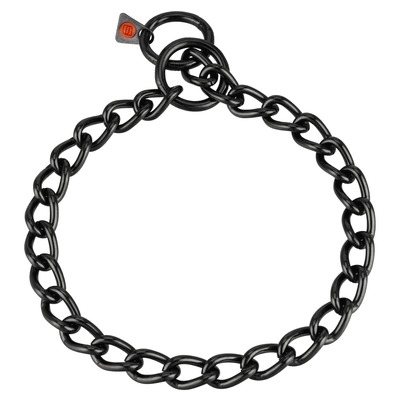 Obojok retiazkový sťahovací 4mm/55cm, malé oko, nerezová oceľ, čierny, HS