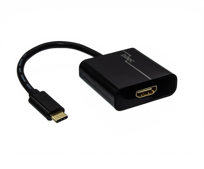 Adaptér USB 3.1 Typ C na HDMI (4K UHD), M/F, čierny 10cm