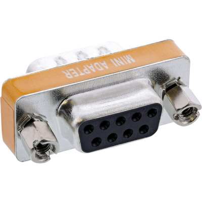 Adaptér/spojka D-SUB 9pin, DB9 M/F, mini, NULLMODEM/Krížená, kovový, RS232