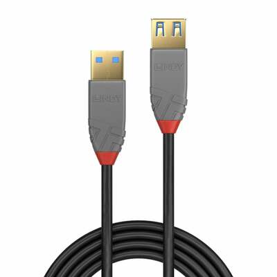 Kábel USB 3.0 A-A M/F 0.5m, Super Speed, Anthra Line, čierny