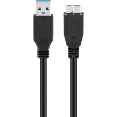 Kábel USB 3.0 A/MICRO-B M/M 1.8m, Super Speed, čierny