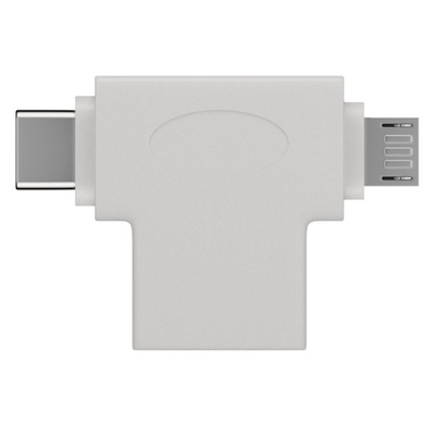 Adaptér USB 3.0 na USB 3.1 Typ C a USB 2.0 Mirco-B, F/M, 90°