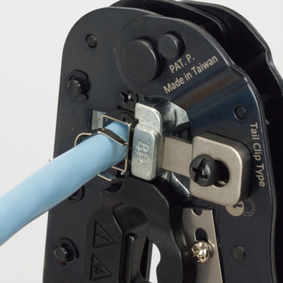 Kliešte krimpovacie na konektor RJ45 (8P8C), s nastavitelnou čeľustou pre konektor na lanko / drôt