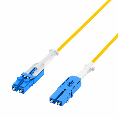 Fiber kábel LC-LC, 1m Duplex OS2(9/125µm), LSOH, uniboot Push/Pull, G657.A1, ohybný, 3mm, žltý