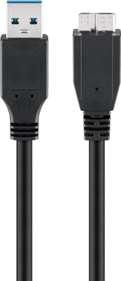 Kábel USB 3.2 Gen 1, A-MICRO-B(3.0) M/M 0.5m, 5Gbps, čierny