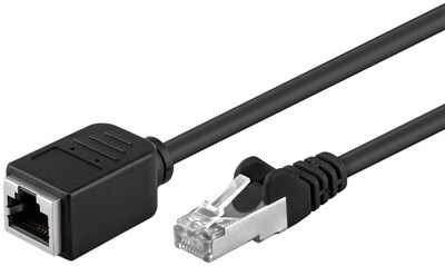 FTP Patchkábel 3m cat.5e, čierny, Cu, predlžovací M/F