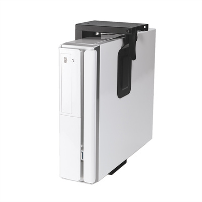 Držiak PC pod dosku stola, do 10kg, pre PC šírké 50-100mm, výška 200-358mm, čierny, MINI