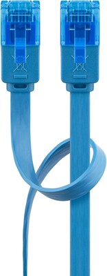 UTP Patchkábel 0.5m cat.6a, modrý, plochý, Cu