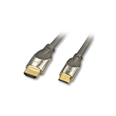 Kábel HDMI/HDMI mini M/M 3m, Ultra High Speed+Eth, 4K@60Hz, HDMI 2.0,G pozl. kon., sivý, Cromo