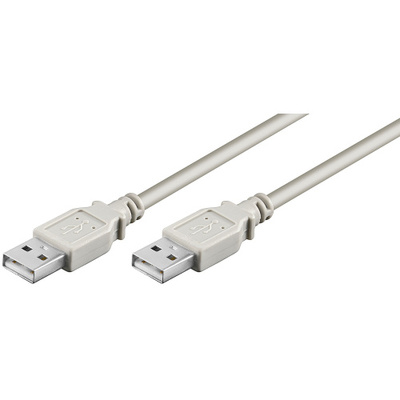 Kábel USB 2.0 A-A M/M 3m, High Speed, sivý LC