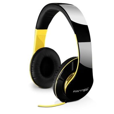 Slúchadlá stereo FANTEC "ON EAR", 3.5mm, 1.2m dlhý kábel, čierno žlté