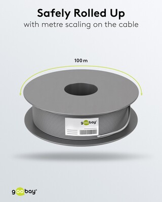 Kábel koax. návin 100m, RG59, 75 Ohm, 2x tienený, 100 dB, 6.9mm, CCS, biely
