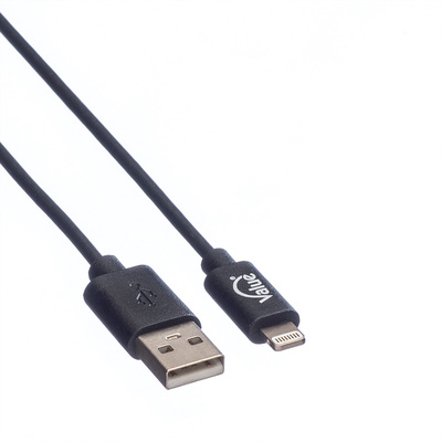 Kábel USB "Lightning" pre Apple, 0.15m, High Speed, čierny