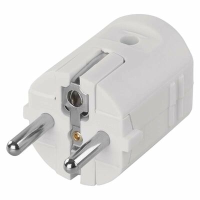 Konektor elektrikársky vidlica 230V biela HQ CEE7/7 