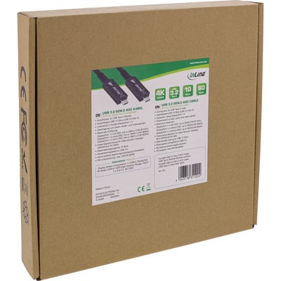 Kábel USB 3.2 Gen 2, Typ C CM/CM 5m, 10Gbps, PD 60w 20V3A, čierny, aktívny, optický