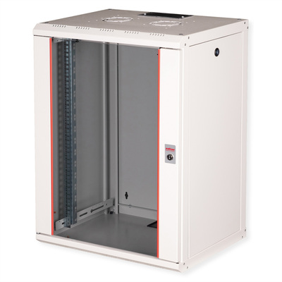 19" Rack na stenu 16U, sivý, 818x600x450mm (HxWxD), RAL7035, PRO, odnímateľné bočnice