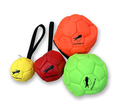 Lopta FUN "futbalová" s priemerom 16cm, s uškom, ekokoža, oranžová