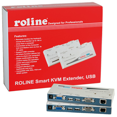 Predĺženie KVM cez TP do 150m, VGA, USB, Dual Remote, SMART (obojsmerné pre 2 PC)