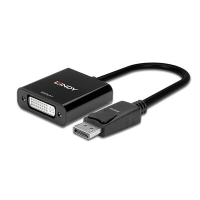 Adaptér DisplayPort/DVI M/F, 16cm čierny, Aktívny 1920x1200@60Hz