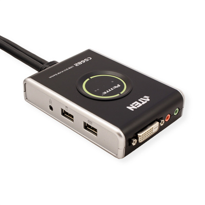 KVM switch/prepínač 2PC, DVI, USB, star+audio