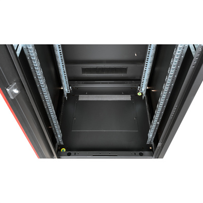 19" Rack na podlahu 42U, 2053x600x600mm (HxWxD), PRO, sklenené dvere, čierny