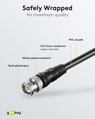 Kábel BNC-BNC M/M 3m, 50 Ohm, RG58, čierny