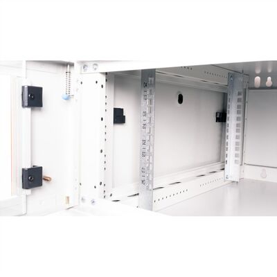19" Rack na stenu 4U, sivý, 290x600x600mm (HxWxD), odnímateľné bočnice