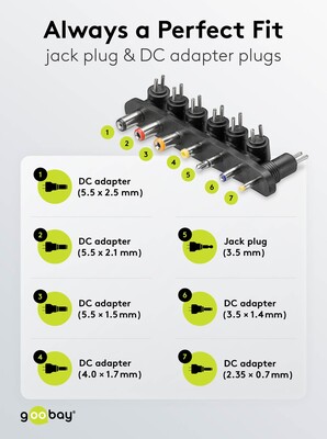 Adaptér NTS 1500mA Univerzálny 9-24V, 24W, 1.6m kábel, konektory: DC, čierny