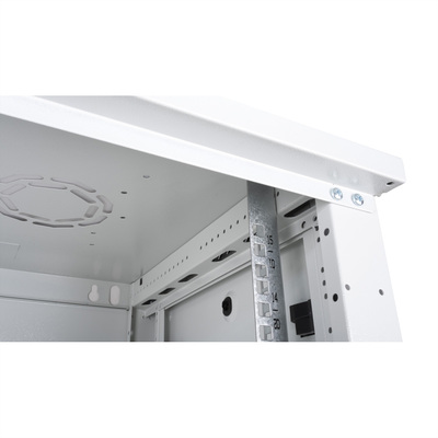 19" Rack na stenu 15U, sivý, 779x600x450mm (HxWxD), odnímateľné bočnice