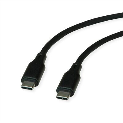 Kábel USB 2.0 Typ C CM/CM 1m, High Speed, PD 60w 20V3A, čierny, pozl. konektor, flexibilný