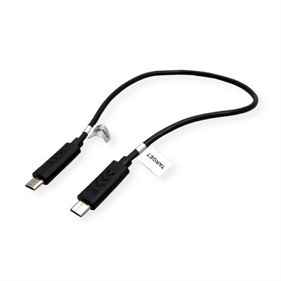 Kábel USB 2.0 MICRO-B - MICRO-B M/M 0.3m, High Speed, čierny, napájací