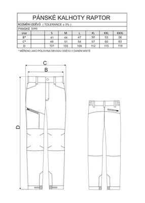 Nohavice RAPTOR pánske, odolné a pevné, cordura, terakotové, XL