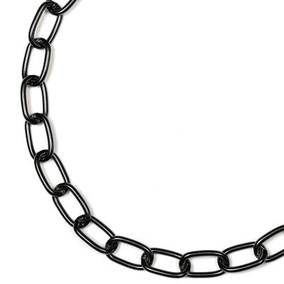 Obojok retiazkový sťahovací 3mm/40cm, obmedzovač, stredné oko, nerezová oceľ, čierny, HS
