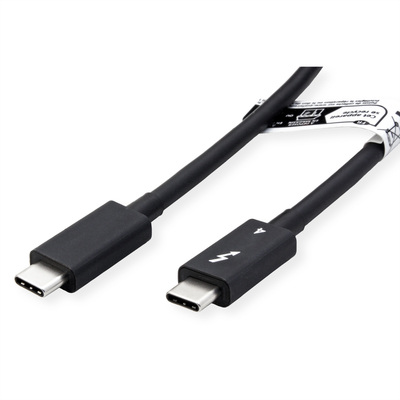 Kábel Thunderbolt 4 (USB 3.1 Typ C) M/M 1m, 40Gbps, PD 100w 20V5A, 8k@60Hz čierny, pasívny