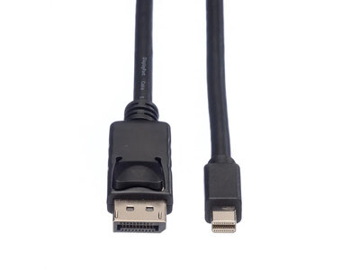 Kábel DisplayPort mini/DP M/M 5m, 4K@60Hz, DP v1.2, 21.6Gbit/s, TPE, flexibilný, čierny, eko. obal