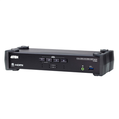 KVM switch/prepínač 4PC, HDMI, USB, USB 3.0 hub, Audio, 4K@60Hz