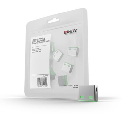 USB Port Blocker bez kľúča, 10x zámok USB-A, zelený