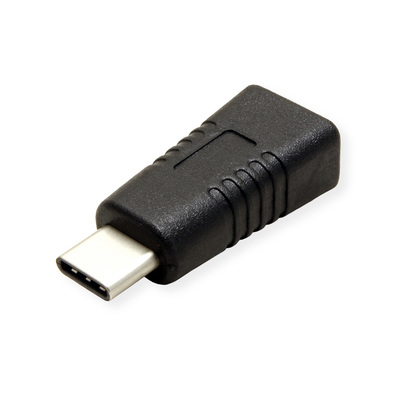 Adaptér USB 3.2 Gen 2, C-Micro-B (2.0) M/F, 480Mbps, priamy, OTG, čierny