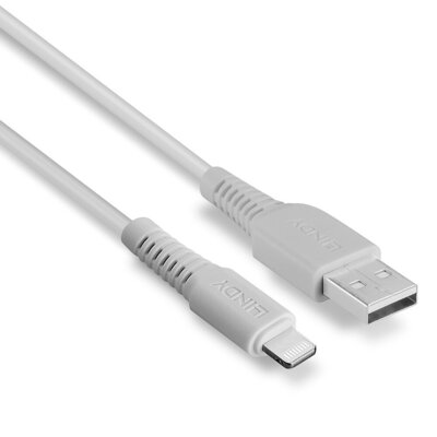 Kábel USB "Lightning" pre Apple, 0.5m, High Speed, biely s MFI cert.