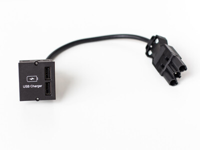Modul pre BACHMANN, nabíjací/charger, 2xUSB (USB A), 2.4A, 0.2m, GST18, čierny