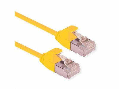 U/FTP (PiMF) Patchkábel LSOH, 0.15m, cat.6a, žltý, slim, Cu, Flex Cable, Component Level