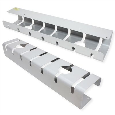 Káblový organizér, žľab na káble pod stôl, hliníkový, 530x110x80mm (DxHxV), strieborný, 2ks/bal