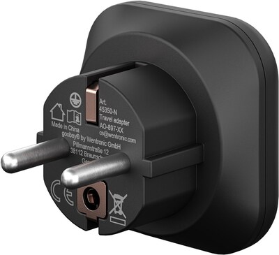 Adaptér cestovný USA/Japonsko (NEMA 5-15) -> Európa (CEE7/7), max. 15A, čierny