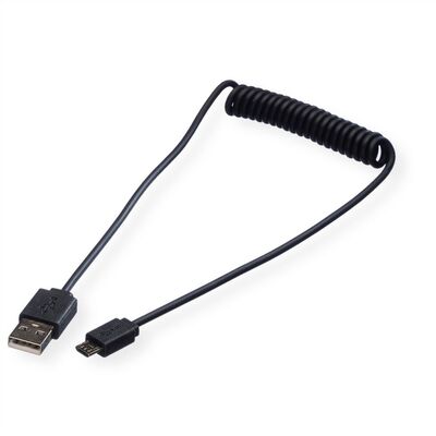 Kábel USB 2.0 A-MICRO-B M/M 1m, High Speed, čierny, krútený