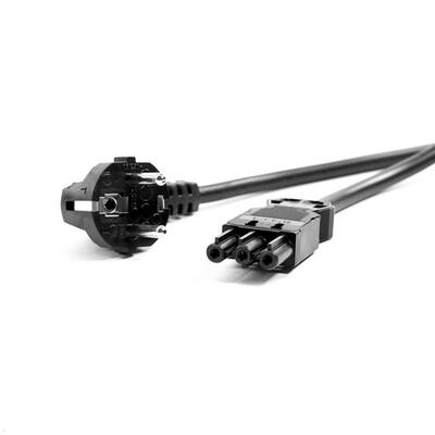 Kábel sieťový 230V, vidlica (CEE7/7) lomená - GST18 (F), 2m, 1.50mm², 16A, čierny