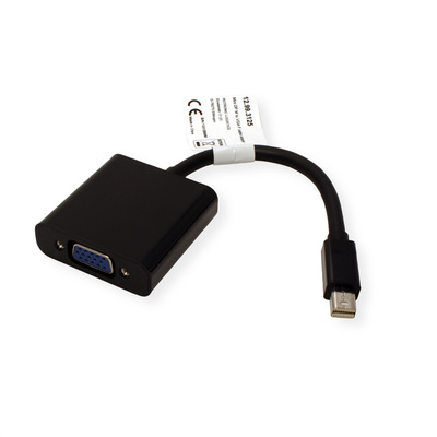 Adaptér mini DisplayPort na VGA M/F, 15cm čierny, DP. ver. 1.1