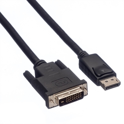 Kábel DisplayPort na DVI-D M/M 1.5m, jednosmerný, max. 1920x1200 @60Hz, LSOH, čierny