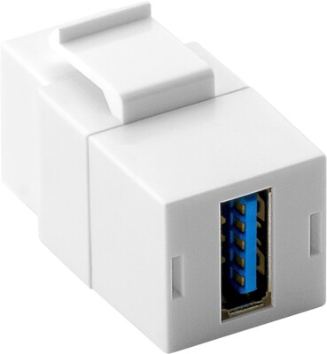 Modul USB 3.0 A/A, Keystone, biely