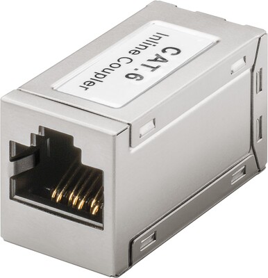 Spojka RJ45, cat.6, tienená, kovová Gigabit